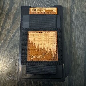 GRIP6 Wallet Phone Card Holder in Black with Cork Accent